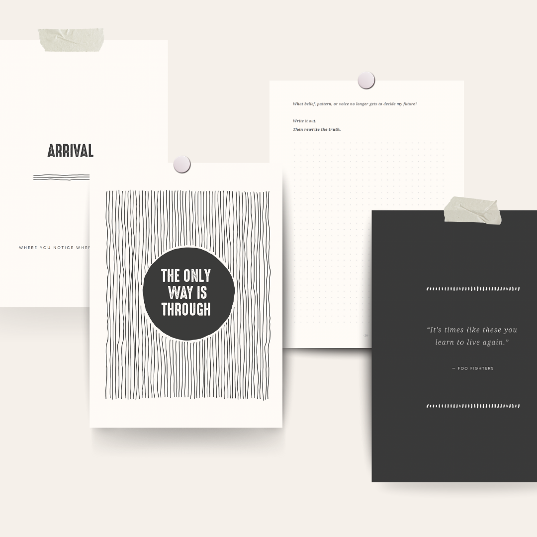 Collection of motivational posters with text and minimal design on a white background